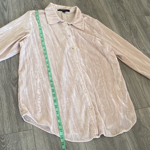 Marc New York button down velvet shirt with oversized - Picture 4 of 5